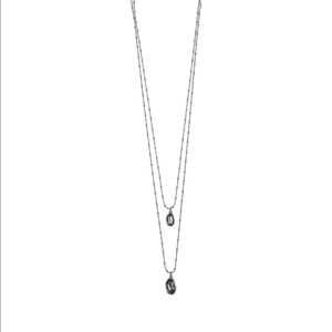On Tip Toes — Swarovski blue & grey necklace